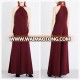 latest spring luxury elegant burgundy sleeveless jumpsuit for women