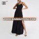 2018 Chinese Manufacturer Women Sexy Style Black Wide Split Leg Jumpsuit