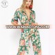 2018 guang zhou oem supplier style Satin Floral Plunging jumpsuit women