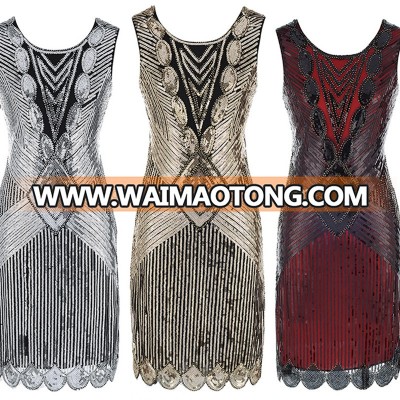 Sleeveless Patchwork 1920s 1950s GATSBY fancy dress nightwear vintage inspired dresses wholesale