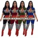 2018 New Design Factory wholesale zipper jumpsuit Printing Plaid Nightwear Sports Yoga Romper African Women